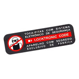 Adesivo Toca-fitas Com Código Segurança Locktronic Chevrolet