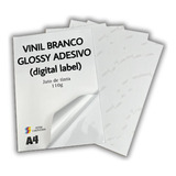 Adesivo Vinil Branco Brilhante Jato De Tinta A4 10 Folhas 