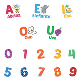 Adesivo Vogais Numeros Educacional
