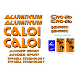 Adesivos Antiga Caloi Aluminum Andes Sport Laranja preto