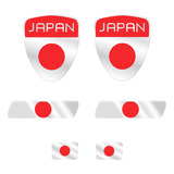 Adesivos Bandeira Japão Emblema Escudo Placa Coluna Resinado