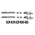 Adesivos Dakota 5.2 R/t Dodge Emblema Lateral/traseiro Preto