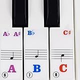 Adesivos De Piano Removíveis Para 61 Teclados  Notas Musicais  Piano  Conjunto Completo De Adesivos De Notas Musicais Preto E Branco