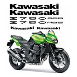 Adesivos Emblemas Compatível Kawasaki Z750 2010 Verde 7010v Cor Kawasaki Z750 2010 Verde