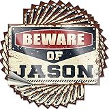 Adesivos Engraçados De Pegadinha Para Adultos, Cuidado Com Jason, 10 Peças, Adesivos De Aviso Kawaii, Adesivos De Carro (6 X 9 Cm)