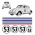 Adesivos Fusca Herbie 53 E New Beetle Kit Completo De Faixas