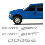 Adesivos P/ Dakota Sport Dodge Lateral Tras Prata Genérico