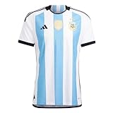 Adidas Camisa Masculina De Futebol Argentina 2022 3 Estrelas Autêntica Para Casa - Comemore O Número Três E Vista-se Como Um Campeão Mundial, Branco/azul Claro, G