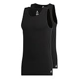 Adidas Camiseta Regata Masculina De Algodão Elástico (pacote Com 2), Preto/preto, Xgg