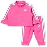 Adidas Jaqueta E Calça Clássica De Tricô Para Bebês Meninas, 2 Peças, Rosa Magenta, 18 Meses