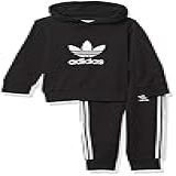 Adidas Originals Conjunto De Moletom Com Capuz Adicolor Unissex Para Bebês, Preto/branco, 12m