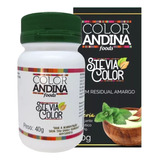 Adoçante Stevia Color Andina 100  Natural Em Pó   Pote 40g Sem Sabor Residual Amargo