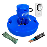 Aerador Chafariz Piscicultura 0 5cv Kit Cabo Pp timer corda