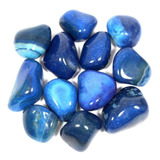 Ágata Azul Pedra Cristal Natural Rolada
