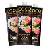 Água De Coco Coco Quadrado 1l Sabor Morango 3un