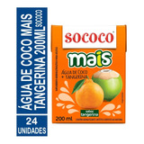 Água De Coco Mais Tangerina Sococo 200ml   24 Unidades