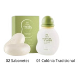 Água De Colônia 100ml 02 Sabonete 100g Natura Mamãe E Bebê