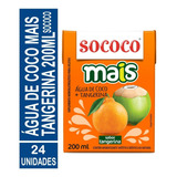 Água Saborizada Sococo tangerina Água De Coco tangerina Sem Glúten Em Caixa 200 Ml 24 Un