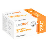 Agulha Automática Lanceta De Segurança P  Glicose 28g 100 Un Cor Rosa