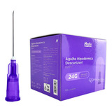 Agulha Calibre 20x0 55mm Roxa 24g Estéril   Medix Cx 100un