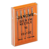 Agulha De Costura Resistente Para Jeans Janome Tamanho 16 Cor Prata