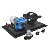 Ailgely Bomba De água Para Trailers CC 24V 3GPM 11 3L Min 55PSI Bomba De Diafragma De água Doce Interruptor De Pressão Embutido Sob Demanda Com Tanque De Pressão Para Barco E Reboque De Viagem RV