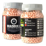 Airsoft Bbs 0.25 Gr Green Tracer Red Madbull - Pote 2.000 