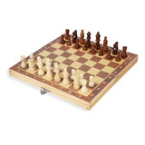 Aje Folding Wooden Magnetic Chess Board Set
