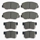 Aladiche Conjunto De Pastilhas De Freio De Cerâmica Dianteiras E Traseiras Compatível Com Acura Ilx 2013-2015, Honda Civic 2012-2015