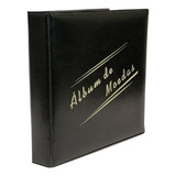 Álbum Acolchoado Pequeno Preto 2 Argolas Para 120 Moedas