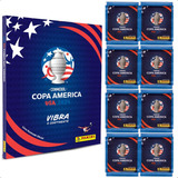 Álbum Conmebol Copa América Usa 2024 Capa Dura   50 Figurinhas  10 Envelopes  Oficial Panini