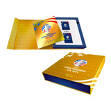 Álbum Conmebol Copa América Usa 2024 Capa Dura Dourado Gold Exclusivo Kit Box Premium   250 Figurinhas  50 Envelopes 