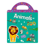 Álbum De Adesivos Reutilizáveis Com Palavras Inglês Animais