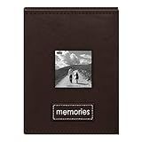 Álbum De Capa De Moldura De Camurça Sintética Com 36 Bolsos Costurados Dark Brown 4 X 6 Inch 1