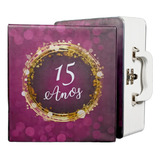 Álbum Maleta 15 Anos Bordô E Dourado 150 Fotos 15x21