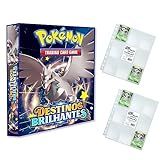 Álbum Pokémon Pasta Tipo Fichário Para Cards Destinos Brilhantes Modelo 2 20 Folhas Plasticas De 9 Bolsos YES