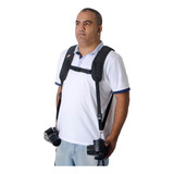 Alça Dupla Cameras Alca Suspensório Preta Double Strap Quick