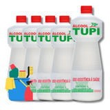 Álcool 70 Líquido Tupi Bactericida Limpeza Kit Com 5 Litros
