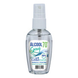 Álcool Líquido 70 Spray 60ml De Bolso Hidrata E Perfuma