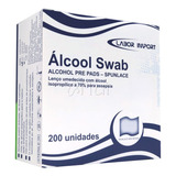 Álcool Swab 70 Lenços Umedecidos 200 Unidades Labor Import