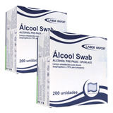 Álcool Swabs 70 Lenços Umedecidos 400 Saches Labor Import
