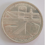 Alemanha Moeda Prata 10 Euro 2002 Aniversário Do Metrô 