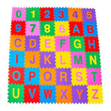 Alfanumérico 36 Peças 28cm X 28cm X 5mm   Tapete Fino De Eva Cor Variadas