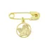 Alfinete Liso Com Pingente Anjo Da Guarda Banhado A Ouro 18k