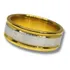 Aliança Casamento Dourada Com Filete Prateado 8mm (175)