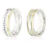Aliança Em Prata 950, 6mm, Fios Ouro 18k, Filete De Zircônia