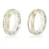Aliança Em Prata 950, 8mm, 2 Fios De Ouro 18k, C/s Zircônia