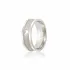 Aliança Prata 950 7mm C/ Friso Central Fosco/coração Vazado
