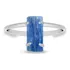 Aliança Solitário De Cianita Azul Prata 925
