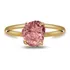 Aliança Solitário De Lepidolita Rosa Banho Ouro 18k